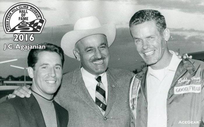 Left to Right: Mario Andretti, J.C. Agajanian and Bobby Unser