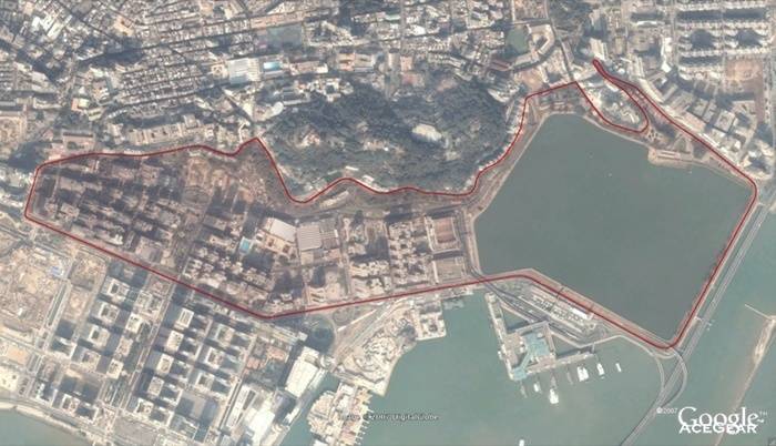 google地图下的东望洋赛道